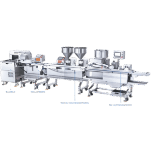 spread floss & toast filling with two materials machine